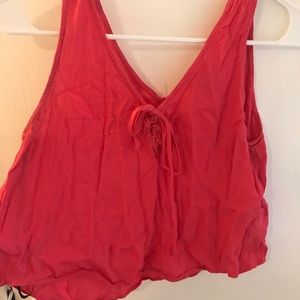 Fun bright red/pink Forever21 crop tank top